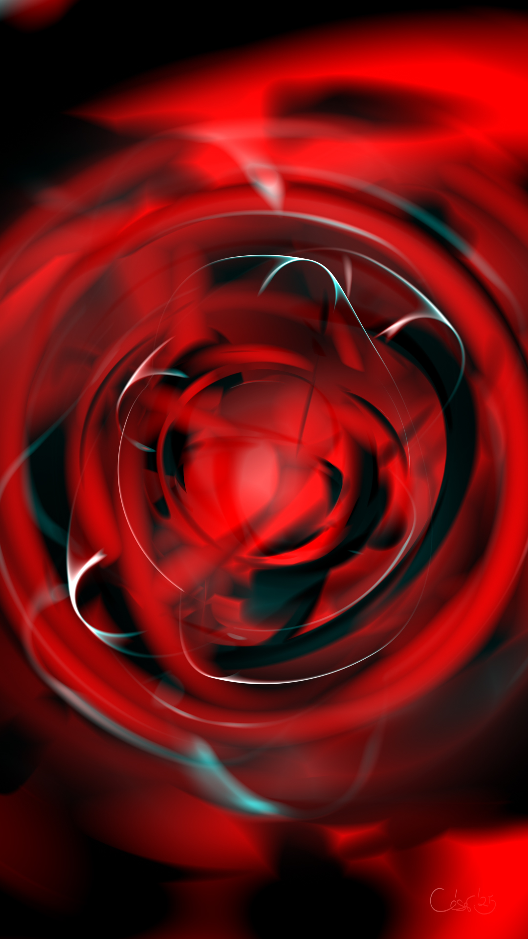 Continuous Present (Deep And Red), moving artwork by César Yagüe, from the Lágrimas De Estrellas collection