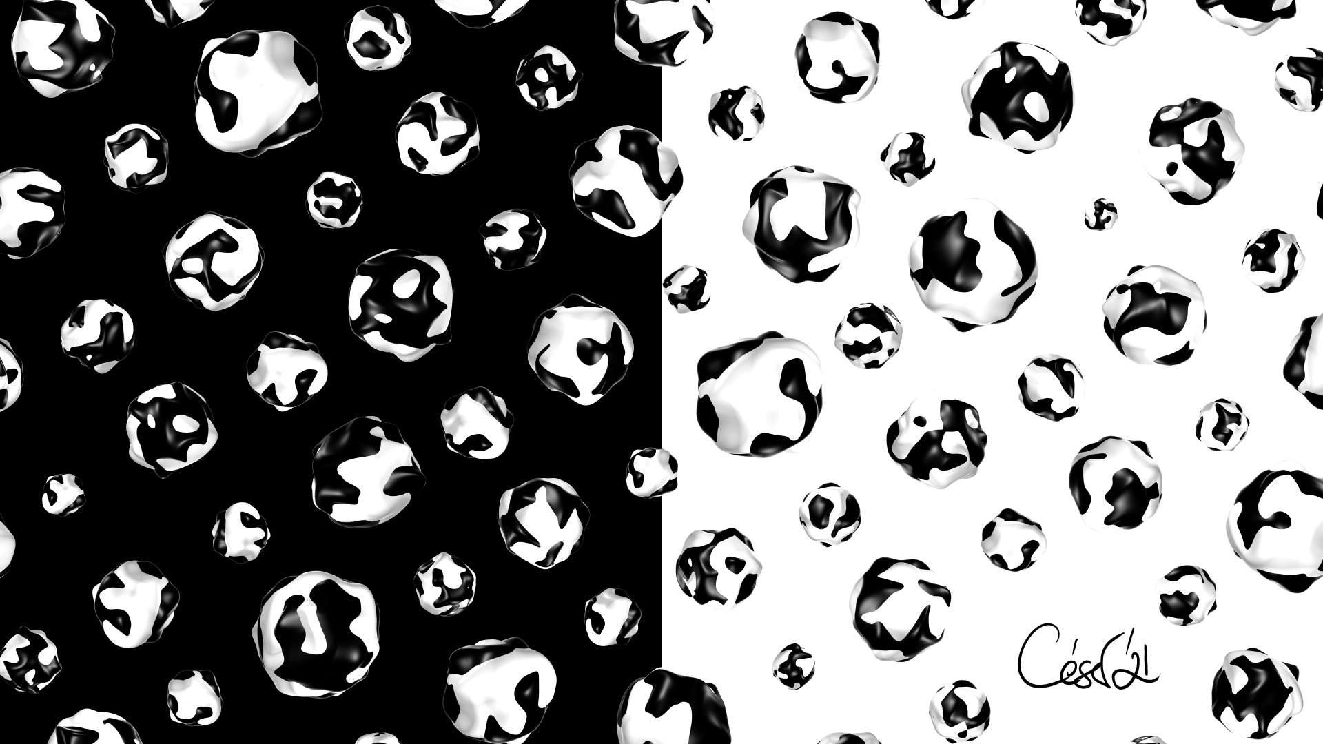 Duality Wall One, moving artwork by César Yagüe, from the Descendants Of Beauty collection