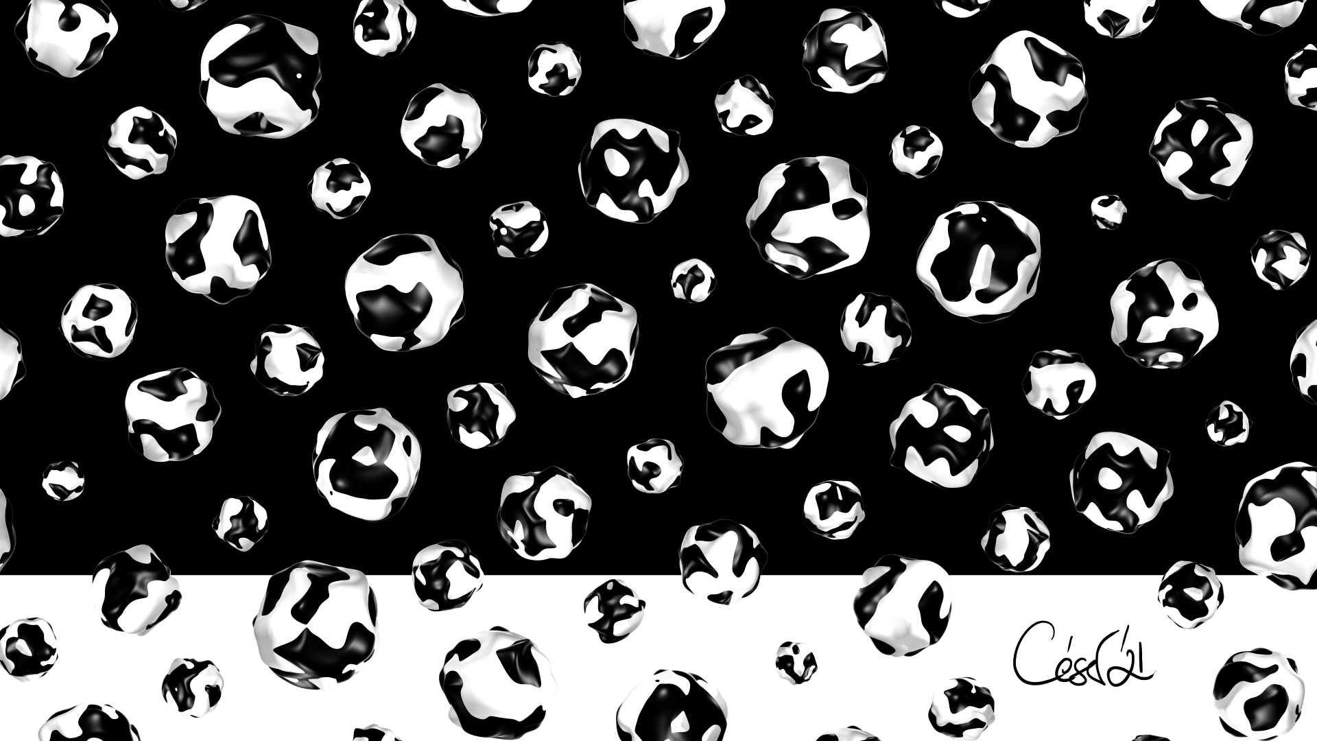 Duality Wall Two, moving artwork by César Yagüe, from the Descendants Of Beauty collection