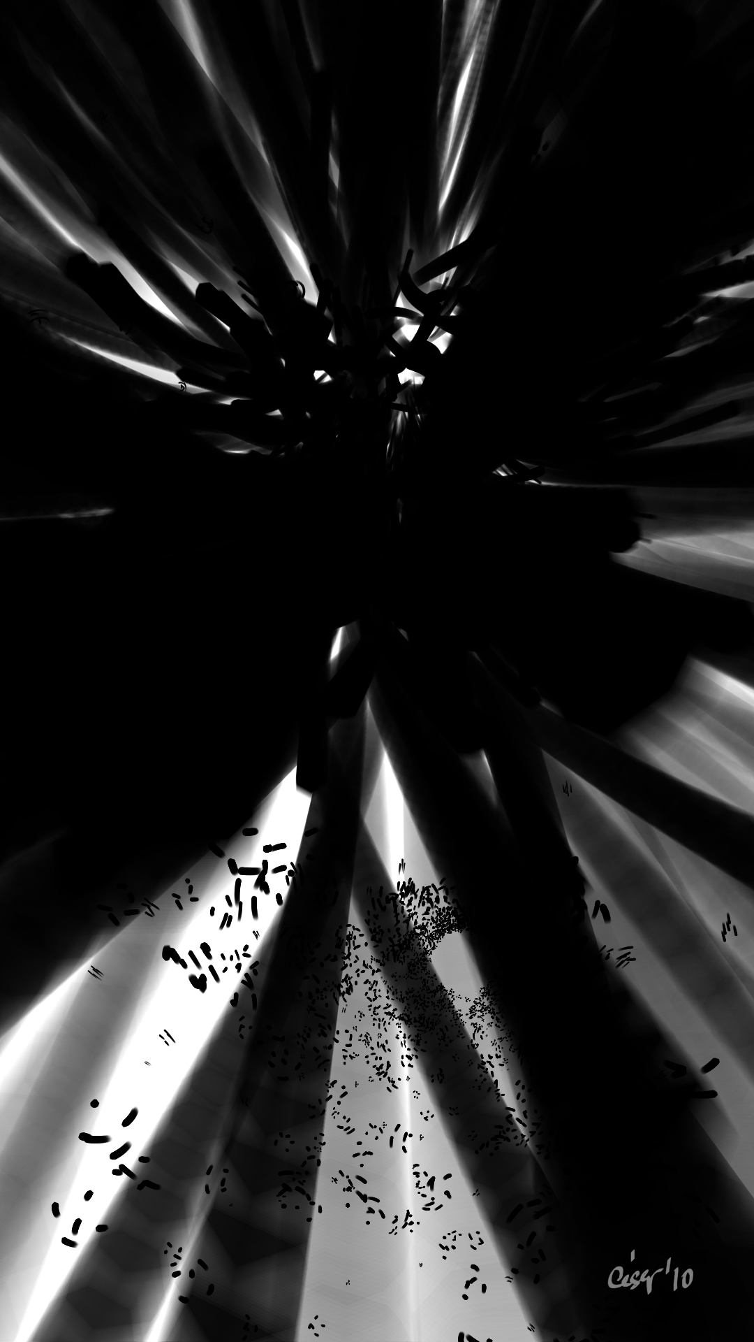 Noir, moving artwork by César Yagüe, from the Emotional Art In Motion collection