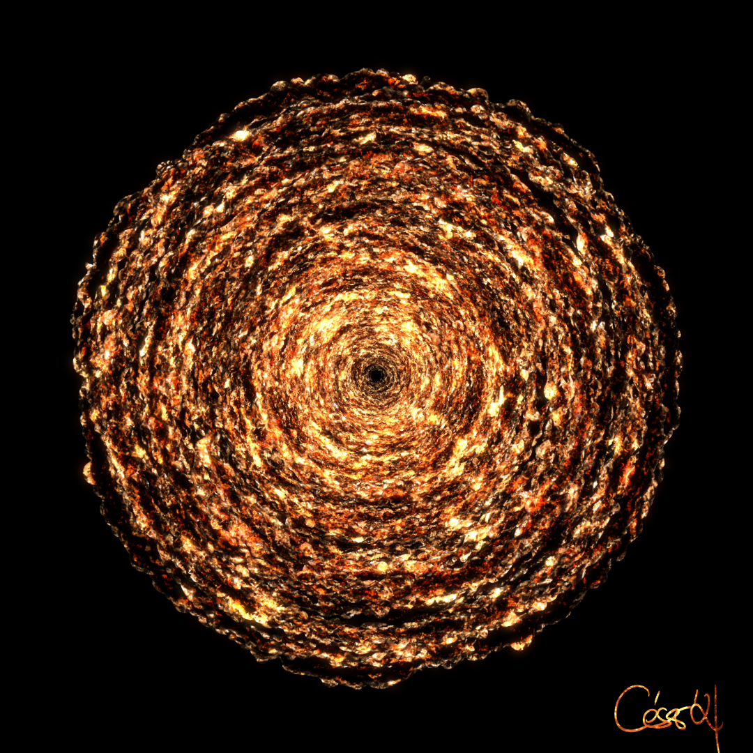 One Fire Hole, moving artwork by César Yagüe, from the Enjambre De Luz collection