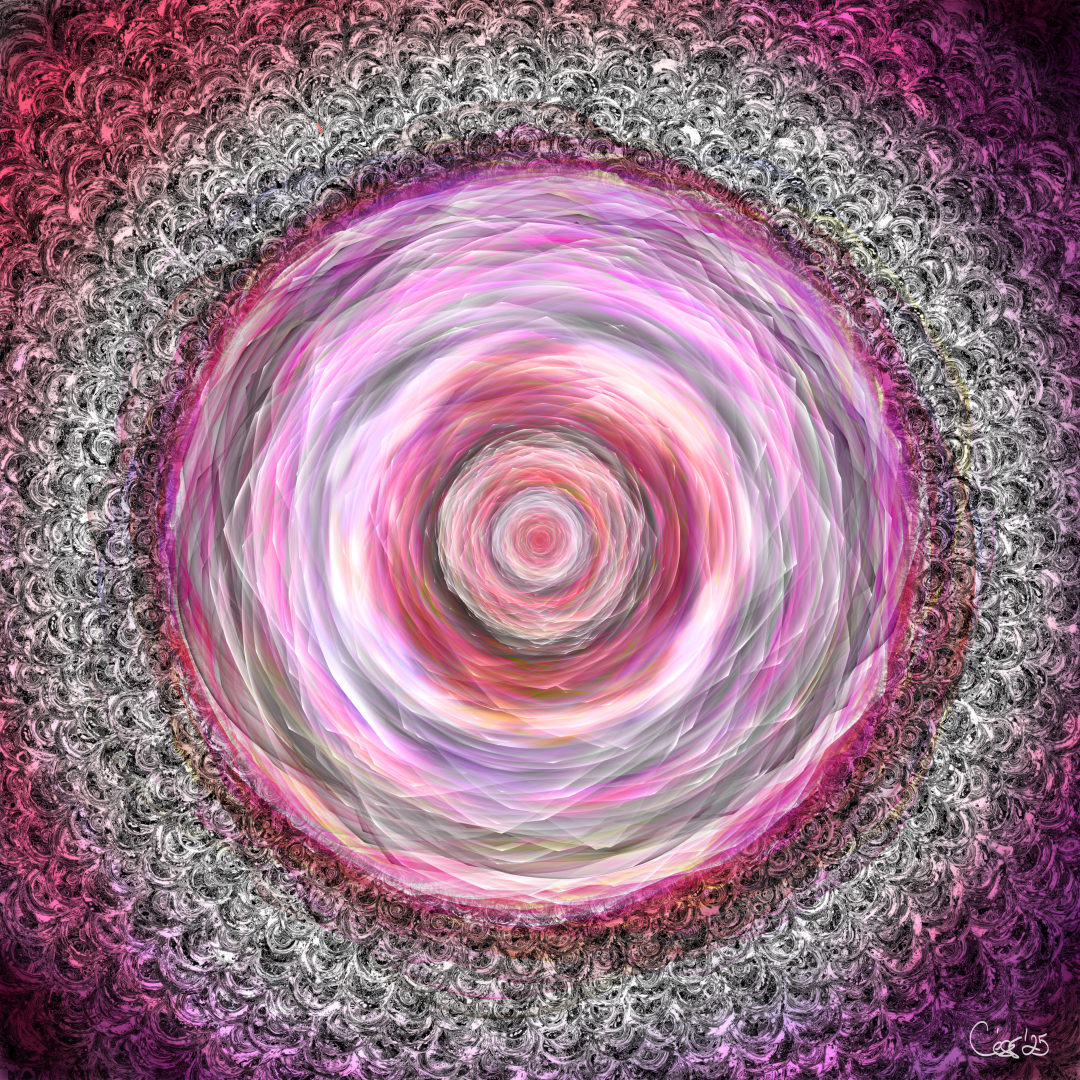 Serena Vortex, moving artwork by César Yagüe, from the Floraciones Del Umbral collection