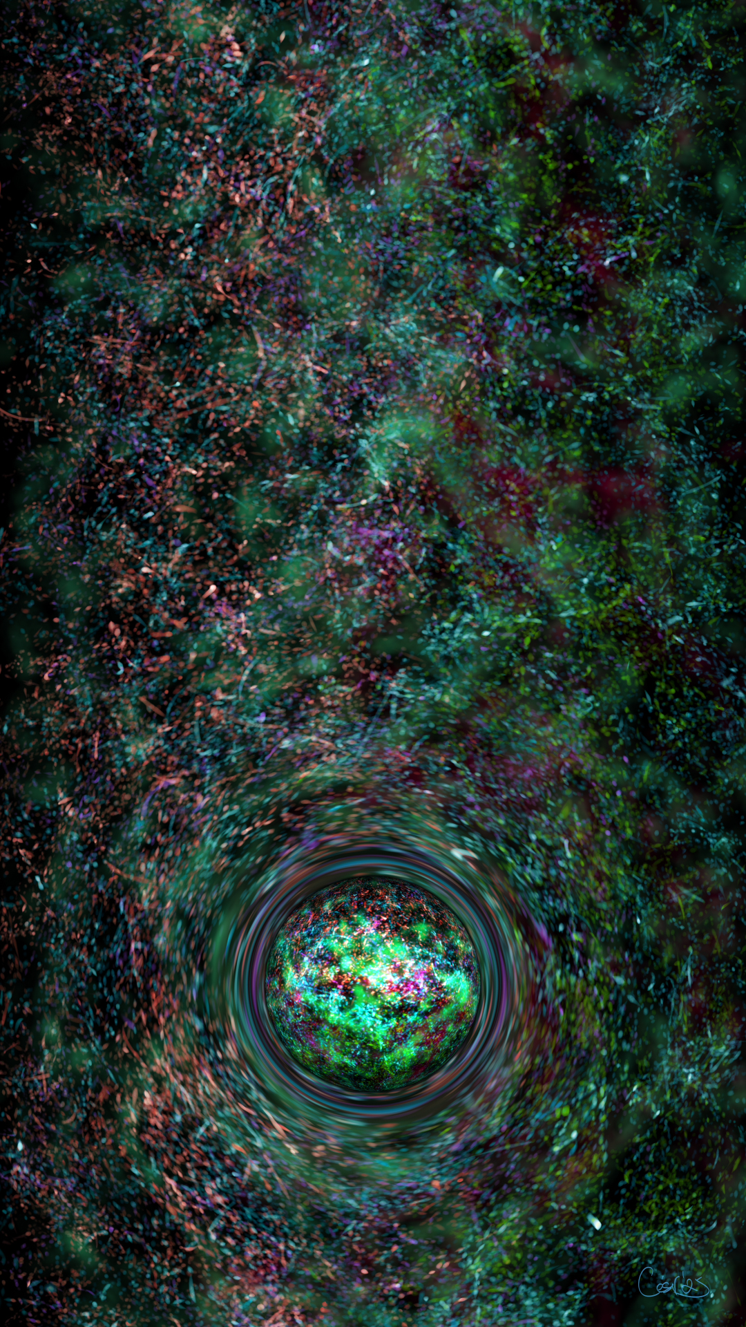 Singularidad Y Matriz, moving artwork by César Yagüe, from the Enjambre De Luz collection