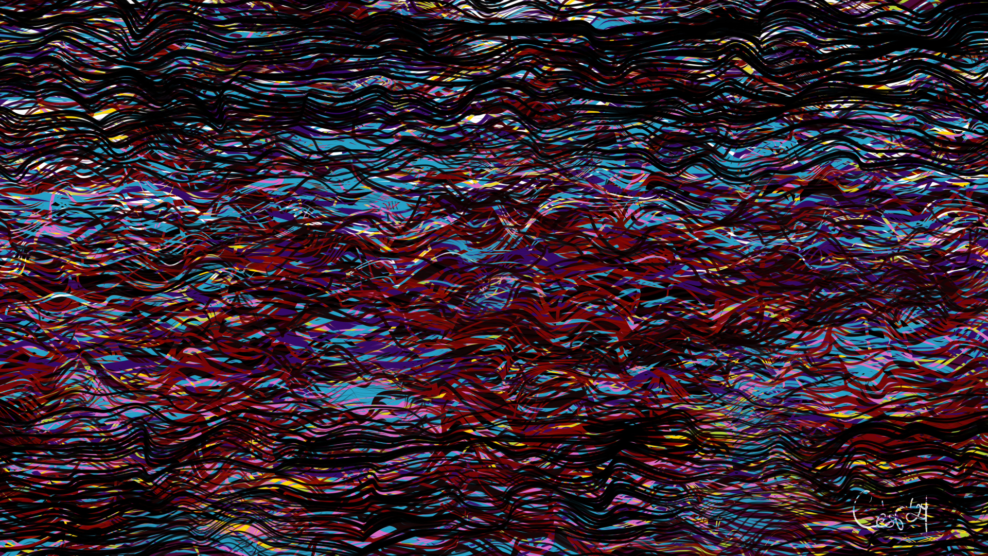 Whispers of the Abyss, moving artwork by César Yagüe, from the Enjambre De Luz collection