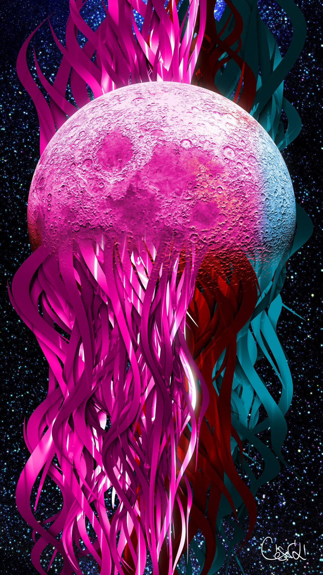 Yoli, moving artwork by César Yagüe, from the Matter That Fell In Love With The Void collection